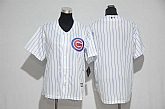 Customized Youth Chicago Cubs White Pinstripe New Cool Base Stitched Jersey,baseball caps,new era cap wholesale,wholesale hats